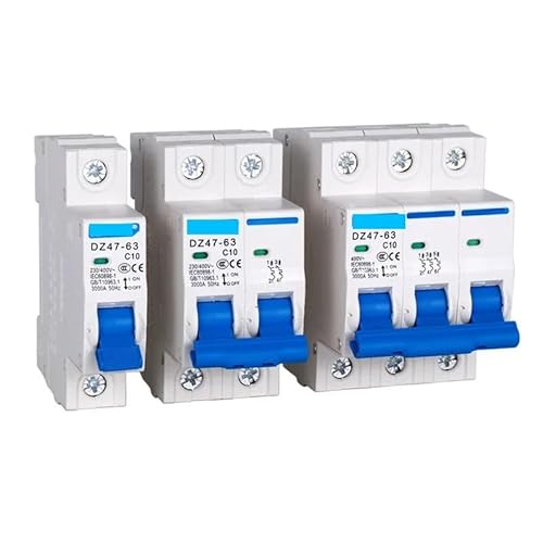 Miniatur-Leitungsschutzschalter, DZ47 Brechen C Typ Mini MCB Din-Schienenmontage 1-4 Pole 3A-63A 400V 35mm(20a,2) von KXAOXGRC