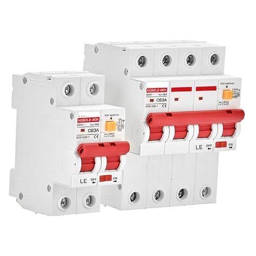 Miniatur-Leitungsschutzschalter, Mini-Leistungsschalter RCBO RCD 30mA Schutz AC230V/380V 2/3 Phase 2P/4P 10A-80A(63a,4P 220V-240V) von KXAOXGRC