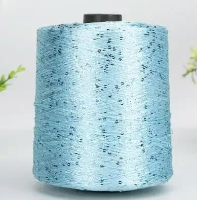 Pailletten-merzerisiertes Garn, 500 g Polyester-Paillettengarn mit Schlaufen for Häkeln, Stricken, mehrfarbig(34) von KXAOXGRC