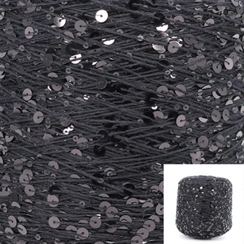 Pailletten-merzerisiertes Garn, Baumwoll-Paillettengarn, 50 g, Strang, mehrfarbig, 6 mm, 3 mm, for Handstricken, DIY(Aj011) von KXAOXGRC