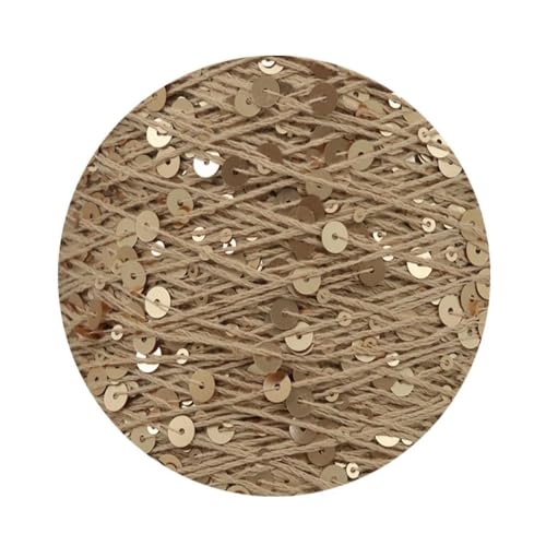 Pailletten-merzerisiertes Garn, Baumwoll-Strickgarn, 50 g, 140 m, mehrfarbige Pailletten, 3 mm, 6 mm, for Handstricken, DIY(Aj108) von KXAOXGRC