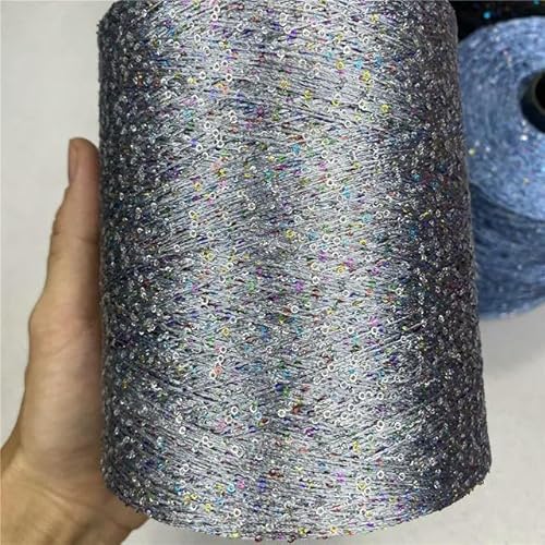 Pailletten-merzerisiertes Garn, Ice Silk Paillettengarn 250g Mehrfarbig for Stricken und Häkeln(5) von KXAOXGRC