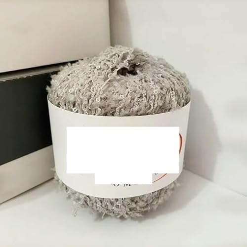 Pailletten-merzerisiertes Garn, Sequin Butterfly Fancy Yarn 50g 2mm Multicolor For Knitting And Crochet(Gray) von KXAOXGRC