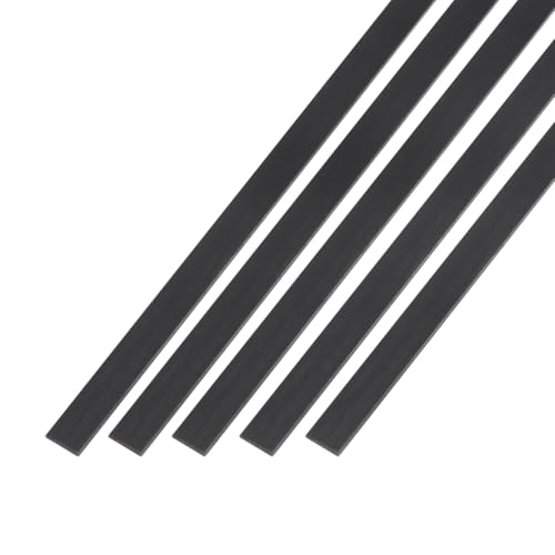 Pultrudierte flache Kohlefaserstäbe, Carbonfaserstangen 500 mm Länge Carbonfaser-Flachstange(1x3x500mm) von KXAOXGRC