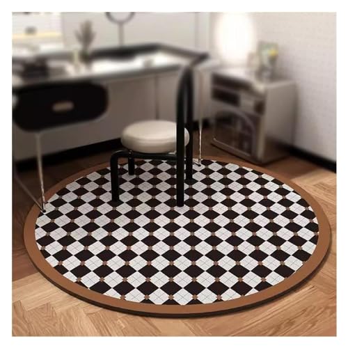 Round Floor Carpet Chair Mat,Floor Protector Mat, for das Heimbüro, einfaches Gleiten for Stühle, flach ohne Kräuseln (Farbe: Stil 1, Größe: Durchmesser 100 cm/39 Zoll) (Color : Style2, Size : Dia9 von KXAOXGRC