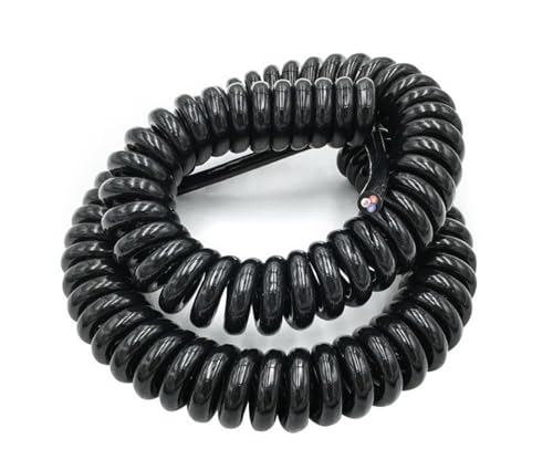 Teleskop-Spiralkabel, Trunking-Federstromkabel, 3-adrig, schwarz, mehrere AWG, mehrere Größen, mit Verbindungsstück-Webstuhl(3 core 14AWG,Line length 5 meter) von KXAOXGRC