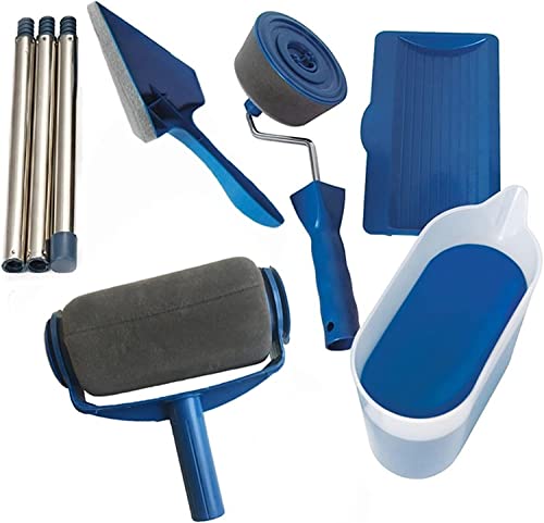 Textur Roller Pinsel, Farbrollen Pinsel Tablett Set 6 Stück Blau Textur Roller Pinsel, Farbrollen Pinsel Tablett Set 6 Stück Blau von KXAOXGRC