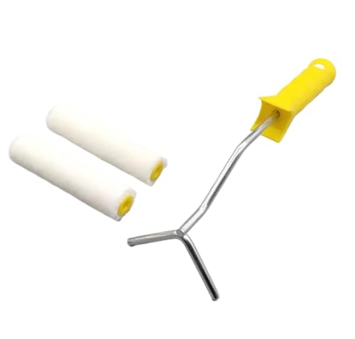 Textur Roller Pinsel, Farbroller 3er-Pack mit 2 Zoll und 4 Zoll Walzenhülsen und Rahmen(2-inch Small wool) von KXAOXGRC