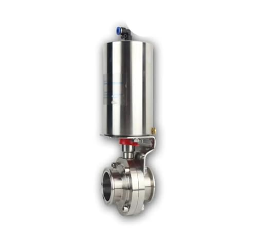 Tri Clamp Absperrklappe Tri Clamp Schmetterling Ventil Pneumatische Vertikale Sanitär 304 Edelstahl Mehrere Größen(51x64mm) von KXAOXGRC