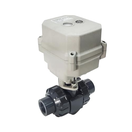 1/2 Elektrischer motorisierter Kugelhahn PVC True Union BSP NPT Klebeende DN15 Elektromotor-Steuerventil Metallgetriebe(BSP-DC12-CR703) von KXHMCGGL