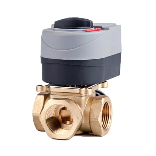 Motorisierter Kugelhahn Typ T Messing-Kugelhahn Thermostatisches Mischventil Thermostatventile 3-Wege-Ventile(DN20) von KXHMCGGL