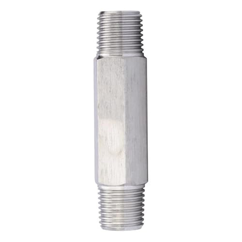 1/8 "1/4" 3/8 "1/2" BSP NPT Außengewinde Hochdruck Hex Lange Nippel 304 Edelstahl Rohr Fitting Anschluss Adapter(BSP1I2-L 80mm) von KXJSYL Tool