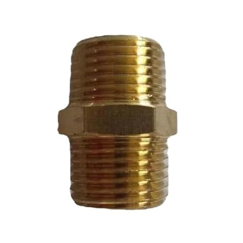 1 STÜCK 1/8" 1/4" 3/8" 1/2" 3/4" 1" BSPT NPT Außensechskantnippel Reduzierstück Messing Rohrverschraubung Anschlussadapter Wasser Gas Propan Hausgarten(1l4 BSPT To 1l4 NPT) von KXJSYL Tool