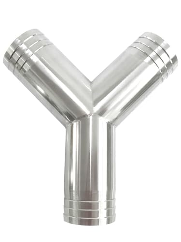 1 STÜCK 8/10/12,7/16/19/-76 mm Schlauchanschluss Stumpfschweißen Y-förmig 3-Wege-Sanitärarmatur aus Edelstahl SUS 304(32mm) von KXJSYL Tool
