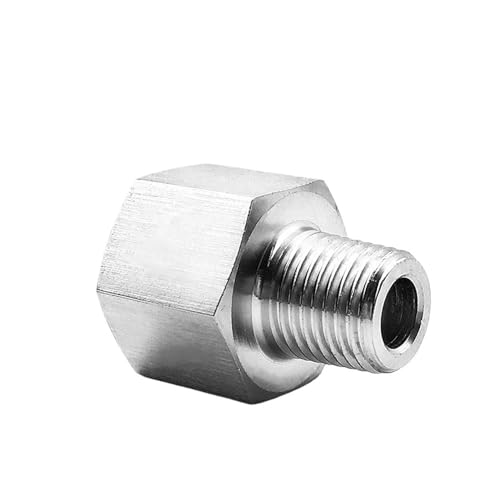 1 STÜCK M10/14/20 1/8" 1/4" 3/8" 1/2" BSP NPT Weiblich Männlich Edelstahl Reduzierbuchse Rohrverschraubung Anschlusskupplung Hochdruckmessgerät(M10x1mm Female,M14x1.5mm Male) von KXJSYL Tool