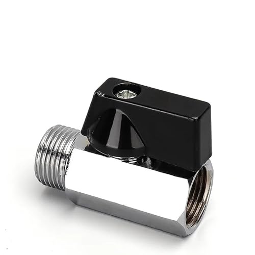 1 STÜCK Messing Kugelhahn 1/8" 1/4" 3/8" 1/2" BSP Gewinde Schwarz Mini Ventil Stecker auf Buchse Luftkompressor Wasser Gas Öl Absperrventil(1l2 Female to Female) von KXJSYL Tool