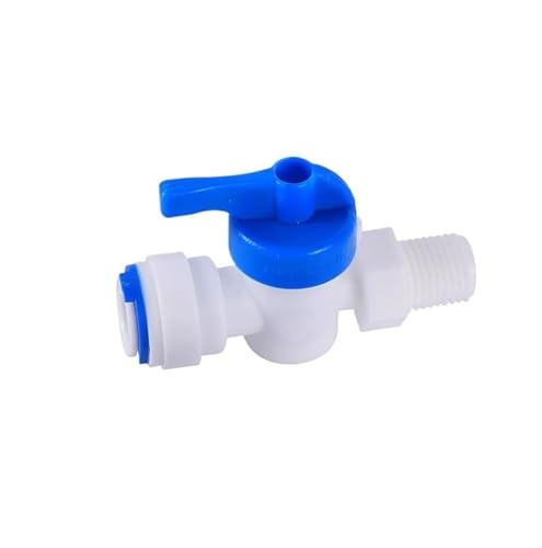 1 STÜCK RO Wasser Gerade Kunststoff-Kugelhahn 1/4 Zoll 3/8 Zoll Außendurchmesser Schlauch Schnellanschluss 1/4 Zoll 3/8 Zoll Außengewinde 1/2 Zoll Innengewinde Umkehrosmose Aquarium-Anschluss(3I8-1I4 von KXJSYL Tool
