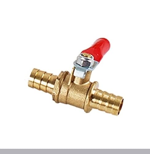 1 STÜCK Roter Griff Kleines Ventil 6 mm 8 mm 10 mm 12 mm 14 mm Schlauchtülle Inline Messing Wasser Öl Luft Gas Kraftstoffleitung Kugelhahn Rohrverschraubungen (Color : OD 14MM, Size : 1PCS) von KXJSYL Tool