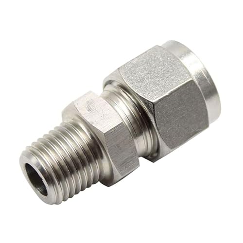 1 STÜCK Swagelok Edelstahl-Kompressions-Außengewinde 3 4 6 8 10 12 mm x 1/8 1/4 3/8 1/2 BSPT-Rohr(Tube OD 6.35mm,1/2") von KXJSYL Tool