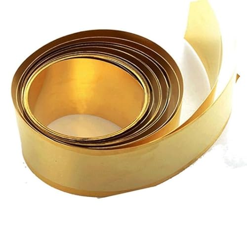 1 Stück Dicke 0,01–0,3 mm Breite 10–200 mm dünnes goldenes Blech, gelbe Kupferfolie, Messingplatte, Messingstreifen(0.02x100x500mm) von KXJSYL Tool