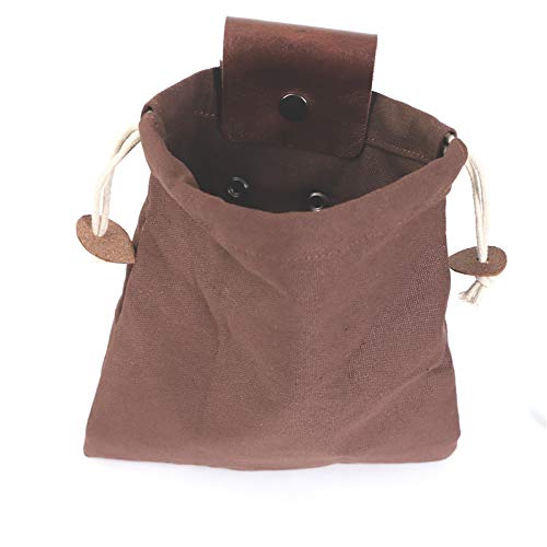 1 stück Tragbare Outdoor Nahrungssuche Tasche Obst Picking Beutel Faltbare Berry Puch Lagerung Leder Bushcraft Leinwand Tasche Wandern Camping(Brown) von KXJSYL Tool