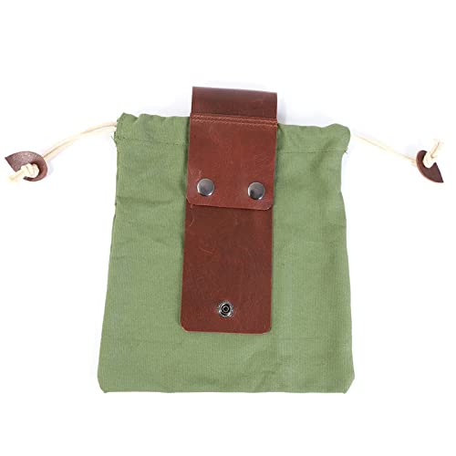 1 stück Tragbare Outdoor Nahrungssuche Tasche Obst Picking Beutel Faltbare Berry Puch Lagerung Leder Bushcraft Leinwand Tasche Wandern Camping(Green) von KXJSYL Tool