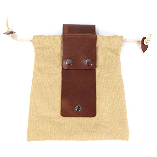 1 stück Tragbare Outdoor Nahrungssuche Tasche Obst Picking Beutel Faltbare Berry Puch Lagerung Leder Bushcraft Leinwand Tasche Wandern Camping(Khaki) von KXJSYL Tool