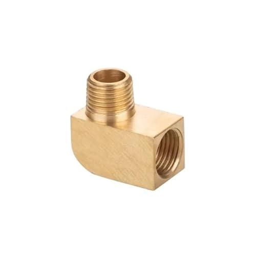 1 x M6 M8 M10 M12 1/8 Zoll 1/4 Zoll BSP Innengewinde auf Außengewinde Messing 90 Grad Winkelrohrverschraubung Adapter für Ölschmiersystem (Winkel, F M10 x 1-M BSP1I8) von KXJSYL Tool
