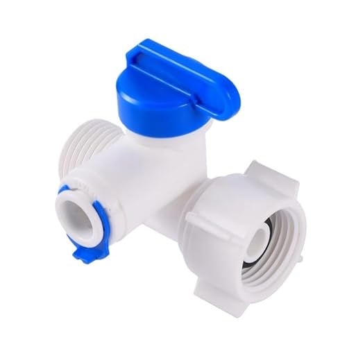 1 x RO Wasser-Kugelhahn, gerade, Kunststoff, 1/4 Zoll, 3/8 Zoll Außendurchmesser, Schnellanschluss, 1/4 Zoll, 3/8 Zoll, männlich, 1/2 Zoll weiblich, Umkehrosmose-Aquariumarmatur (1I2 männlich - 1I4 von KXJSYL Tool