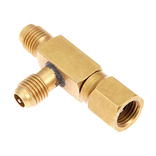 1pc T-Adapter Konverter 1/4" männlich und weiblich SAE Flare Drehanschluss massives Messing hinzufügen Mikron Gauge tiefe Vakuumpumpe/Verteiler von KXJSYL Tool
