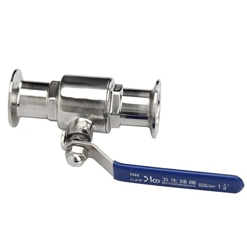 1P 3/4" 1" 1-1/2" 2" 304 Edelstahl Sanitär 2 Wege Kugelhahn Tri Clamp 50,5mm/64mm Ferrule Typ for Homebrew Tagebuch Produkt(25mm x Ferrule 50.5) von KXJSYL Tool