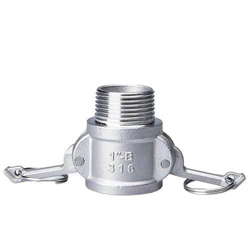 1PC 1/2 "3/4" 1“ 304 Edelstahl Garten Sprinkler Camlock Fitting Adapter Barb Camlock Schnell Trennen for Schlauch Pumpen Armaturen(B,1") von KXJSYL Tool