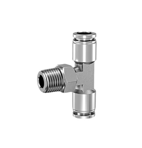 1PC 304 Edelstahl Pneumatische Schlauch Fitting PLF, PB, PD Luft Schlauch Anschluss 1/8 1/4 3/8 1/2 BSP Quick Release Rohr Armaturen(10-03 (10mm-3l8),PB) von KXJSYL Tool