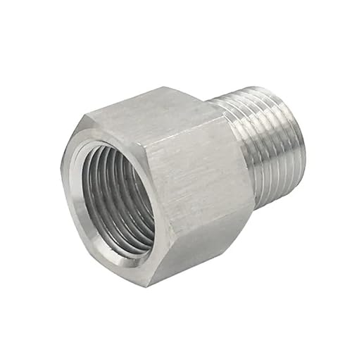 1PC 304 Edelstahl Rohr Fitting Anschluss Adapter Metrisch Zu BSP 1/8 "1/4" 3/8 "1/2" weibliche Drehen Zu Männlichen for Manometer(3I8 1I8) von KXJSYL Tool