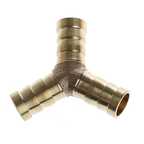 1PC Y Form 3 Weg Joint Splicer Rohr Schlauch T Stecker 3 Weg Union Messing Fitting for Haushalt Kraftstoff gas Flüssigkeit R2LC(12mm) von KXJSYL Tool