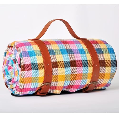 1PC wasserdichte Outdoor-Picknick-Matte Camping Strandmatte bunt kariert Streifen rechteckige Schlafdecke Pad Wohnzimmer Teppich(Style 11,200x200cm) von KXJSYL Tool