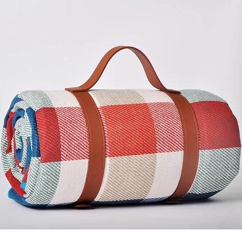 1PC wasserdichte Outdoor-Picknick-Matte Camping Strandmatte bunt kariert Streifen rechteckige Schlafdecke Pad Wohnzimmer Teppich(Style 4,150x200cm) von KXJSYL Tool