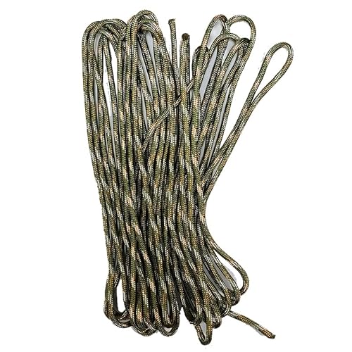 25FT 550 10-core Paracord 4mm Outdoor Camping Survival Tool PE Feuer Seil Angeln Baumwolle Linie Fallschirm Wandern(Jungle-camou) von KXJSYL Tool