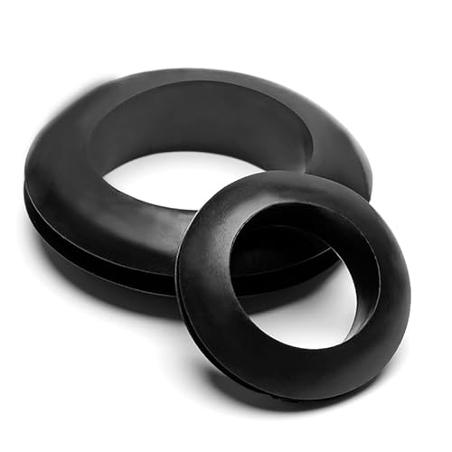 2PC 5mm-65mm Schwarz Weiß Gummi Zweiseitige Schutz Spule Snap In Tülle Pad Dichtung Ring O-ring Dichtung Kappe Loch Stecker Snap Auf Schleife(Black,HS-9.5-10mm) von KXJSYL Tool