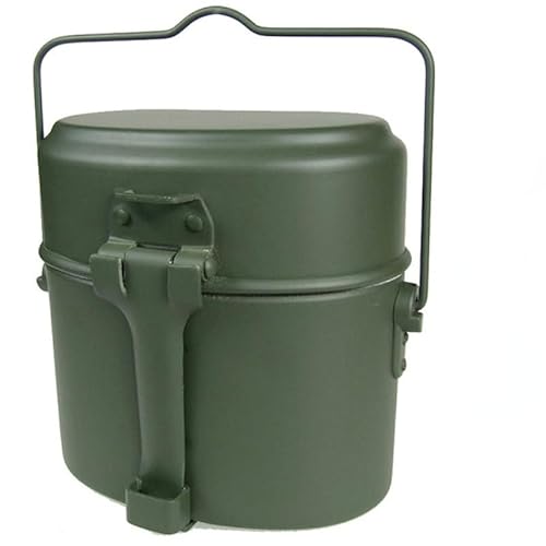 3-in-1 Aluminium Camping Lunchbox Armee Feldflasche Tasse Topf for Picknick Reise Wasser Tasse Schüssel Outdoor Militär Kochen Kochgeschirr Set(3in1 lunch box) von KXJSYL Tool