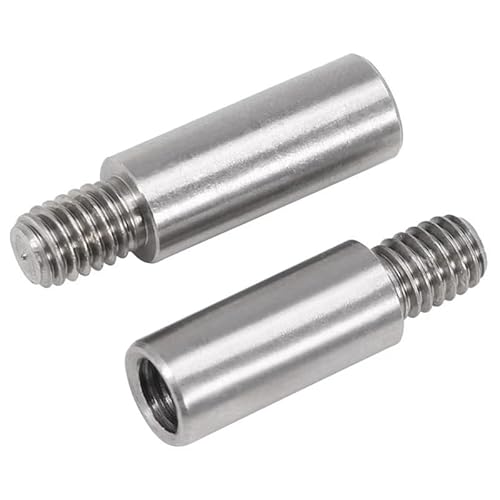 304 Edelstahl-Gewindesäule M4 * L + 4/6/8 mm runde Abstandsschraube PCB-Abstandshalter Einzelkopfsäule(40mm(2Pcs)) von KXJSYL Tool