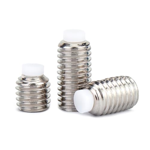 5 Stück 304 Edelstahl Kunststoff-Kolbenstopp-Stellschraube/Nylonkopf-Pufferschraube M3M4M5M6M8M10M12(10pcs M3x6x1.7x1) von KXJSYL Tool