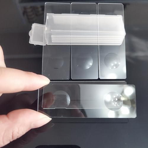 5 stücke Glas Wiederverwendbare Bio-mikroskop Doppel Einzel Konkaven Mikroskop Leere Glas Objektträger Wissenschaft Biologische Mikroskop Objektträger(Double concave 5pcs) von KXJSYL Tool