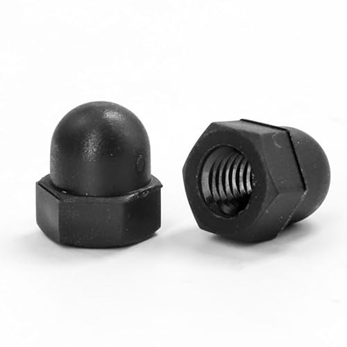 5 stücke Nylon Hex Runde Kopf Hutmuttern M3 M4 M5 M6 M8 M10 M12 Schwarz Weiß Kunststoff Hutmuttern for schraube Bolzen(Black plastic,M3 20pcs) von KXJSYL Tool