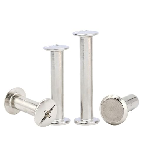 Bindeschrauben M3 M4 M5 M6 Edelstahlkopfniet-Montagebolzen for Buchbindung DIY Lederhandwerk(30mm,OD 6mm(M5) 5sets) von KXJSYL Tool