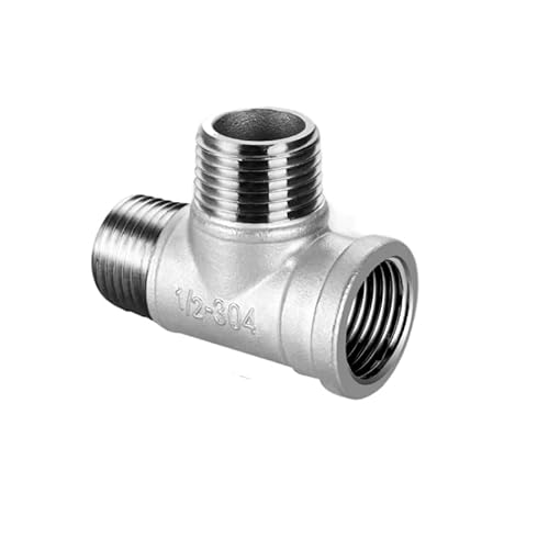 DN6/DN8/DN15/DN25 männlich + männlich + weiblich Gewinde 3 Weg T T Rohr Fitting 1/4 "1/2" 3/4 "1" 1-1/4 "BSP Gewinde 304 Edelstahl(Gold) von KXJSYL Tool