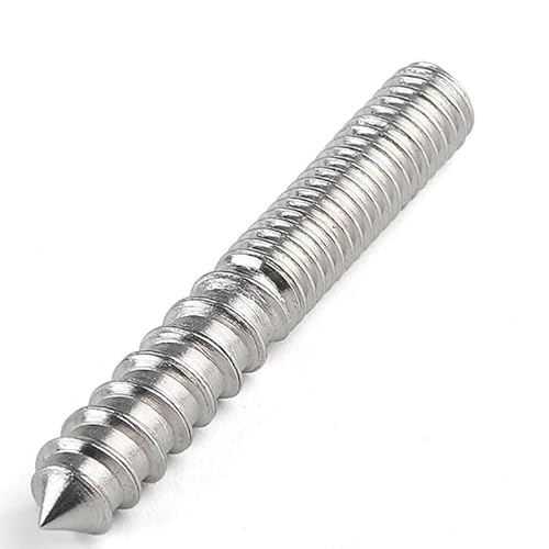 Edelstahl 304 Holzbearbeitung Dübel Einzel Ende Selbstschneidende Möbel Schraube Stecker Holz Treppen Sofa Möbel M4M5M6M8M10M12(M5X40X2PCS) von KXJSYL Tool
