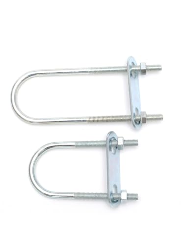M6 Verlängerte verzinkte U-förmige Bolzenschraube U-förmige Rohrschelle Rohrhalteschelle Reitbolzenschnalle Haltebügel(M6x60x80mm 2set) von KXJSYL Tool