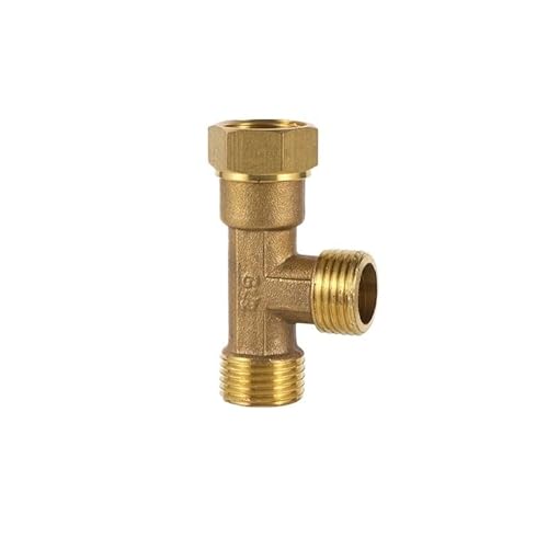 Messing verdickt 1/2" Außen-/Innengewinde Union T-Stück Wasserreiniger Wasserleitung Gasleitung 3-Wege-Verbindungsrohr Sanitär-Zubehör 1 Stück(Brass-02) von KXJSYL Tool