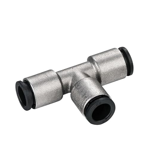 PEP Union T-Stück Messingkörper mit Kunststoffhülse Steckanschluss 10-tlg. Pneumatische Anschlussstücke Luftanschlussstücke(PEP08 8mm) von KXJSYL Tool
